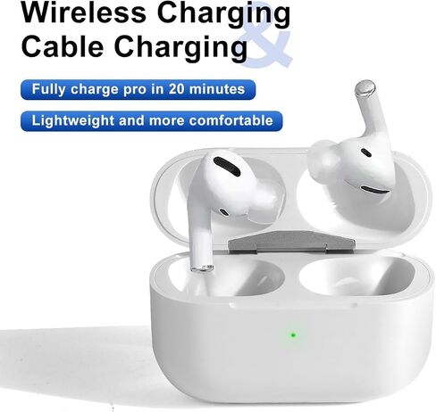 Wireless Charging Case Compatible with AirPods Pro 1st & 2nd Generation, USB-C, Replacement Charge Case (White) in Kuwait