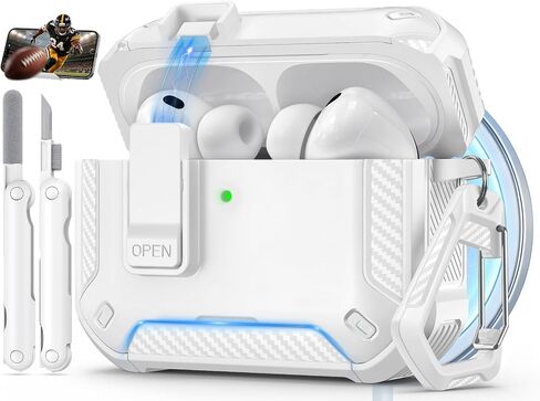 حافظة AirPods 4 مع قفل وحامل هاتف (أسود) in Kuwait