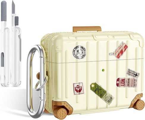 Filoto Compatible with Airpods 4 Case, Cute Fashion Suitcase Design for Airpods 4th Generation Case Cover, Shockproof Protective Hard Case with Keychain/Cleaner Kit in Kuwait