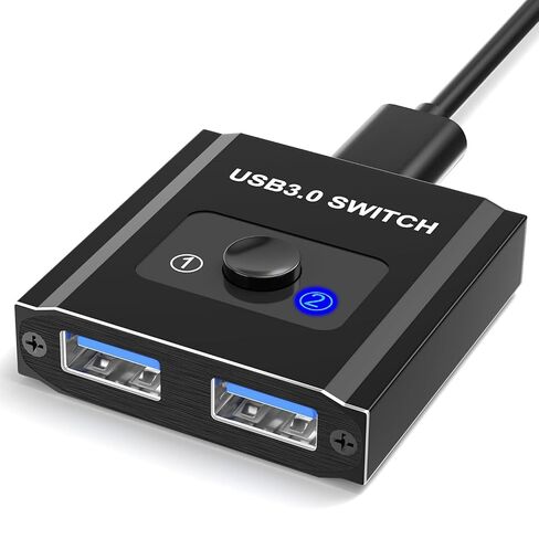 USB Switch, Bi-Directional USB Switch 1 in 2 Out/2 in 1 Out, USB Switcher 2 Computers Sharing Devices Like for Printer, Keyboard, Scanner, Mouse, USB KVM Switch Compatible with Mac/Win/Linux in Kuwait