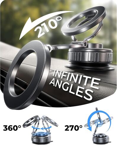 2-Pack Vacuum Magnetic Phone Holder for Car [All-Metal & 119+lbs Suction] in Kuwait