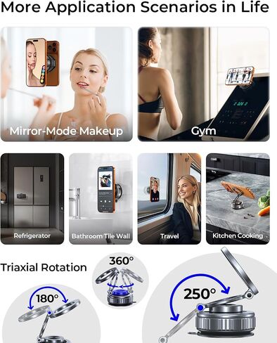 2-Pack Vacuum Magnetic Phone Holder for Car [All-Metal & 119+lbs Suction] in Kuwait