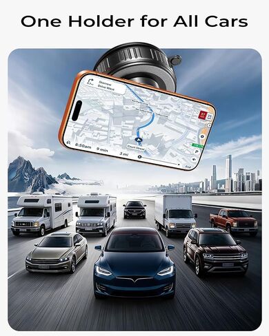 2-Pack Vacuum Magnetic Phone Holder for Car [All-Metal & 119+lbs Suction] in Kuwait