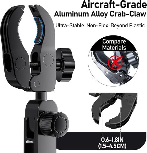 Aluminum Rear View Mirror Phone Mount for [Truck & SUV], Anti-Shake Universal Car Phone Holder with 360° Rotation, Non-Blocking Driving Assistant for iPhone 17 16 15 14 13 Pro Max, Samsung in Saudi Arabia