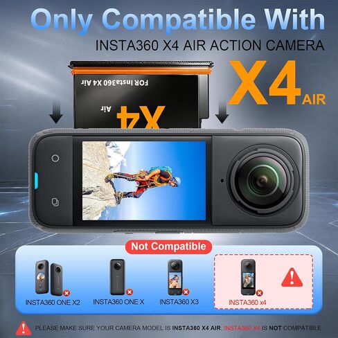 360 x4 Air 2 Pack Batteries with LCD Charger for Insta360 X4 Air in Kuwait