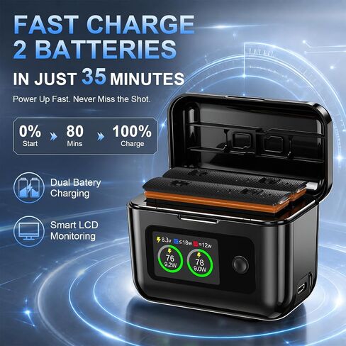 360 x4 Air 2 Pack Batteries with LCD Charger for Insta360 X4 Air in Kuwait