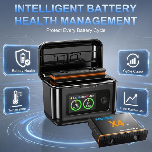 360 x4 Air 2 Pack Batteries with LCD Charger for Insta360 X4 Air in Kuwait