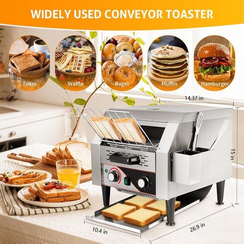 Commercial Toaster, 300 Pcs/Hr Toasters for Restaurant Bun 1900W in Saudi Arabia