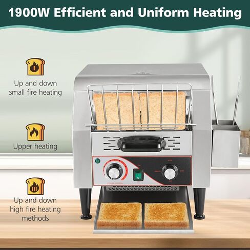 Commercial Toaster, 300 Pcs/Hr Toasters for Restaurant Bun 1900W in Saudi Arabia