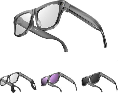 AI Smart Glasses – 1080P Camera with EIS, AI Voice Control, Bluetooth 5.4 Audio, Real-Time Translation, IP65 Waterproof, 260mAh Battery, Open-Ear Directional Sound, Lightweight for Outdoor & Daily Use in Kuwait
