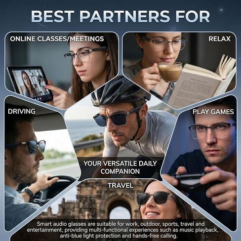 Smart Bluetooth Glasses for Men Women, Polarized UV400 Lenses in Kuwait
