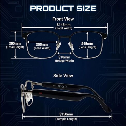 Smart Bluetooth Glasses for Men Women, Polarized UV400 Lenses in Kuwait