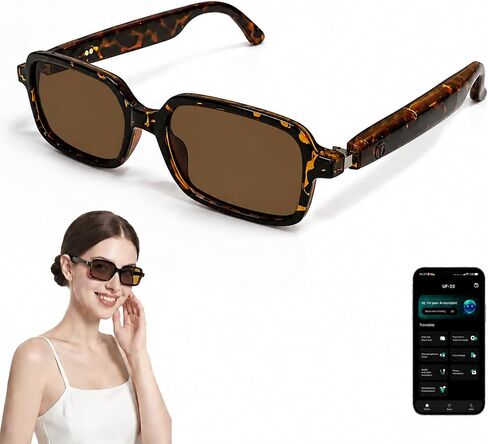 AI Smart Glasses, Fashion Bluetooth Glasses Square Frame for Travel & Daily in Kuwait