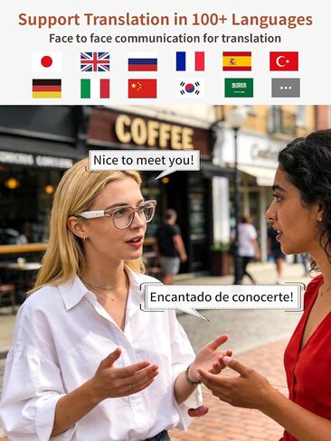 Bluetooth Glasses for Women and Men with Bluetooth 5.4, Translation Glasses with Blue Light Blocking and Color-Change Lenses, Voice Assistant, Touch Control for Travel, Meetings, Business in Saudi Arabia