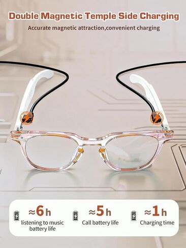 Bluetooth Glasses for Women and Men with Bluetooth 5.4, Translation Glasses with Blue Light Blocking and Color-Change Lenses, Voice Assistant, Touch Control for Travel, Meetings, Business in Saudi Arabia