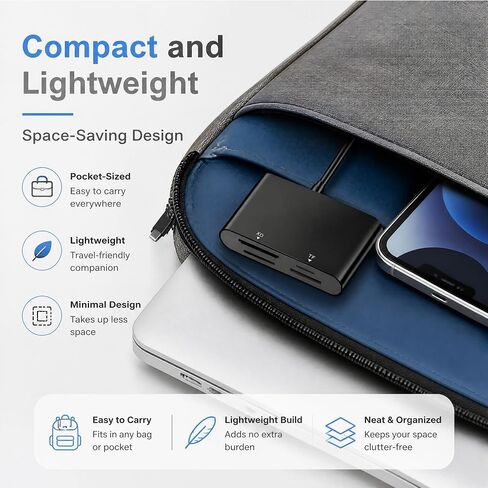 Memory Stick Pro Duo Adapter, SD/XD/TF/MS Card Reader for Lightning/USB-C in Saudi Arabia