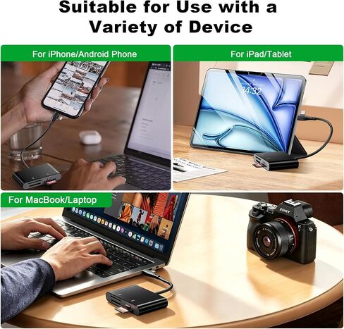 Memory Stick Pro Duo Adapter, SD/XD/TF/MS Card Reader for Lightning/USB-C in Saudi Arabia