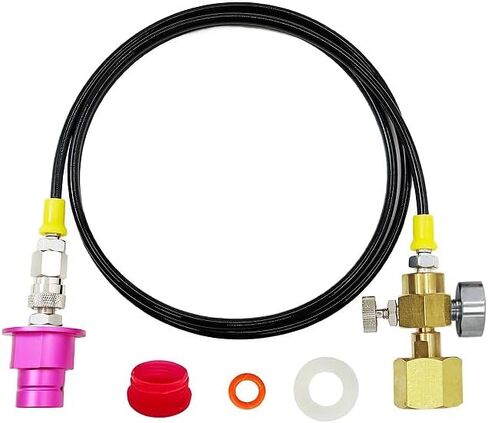 Soda Maker Co2 Adapter Hose for Direct Connection to 5lb or 10lb Co2 Tanks, Soda Machine Co2 Quick Adapter, Compatible with Duo/Art/Terra/Gaia/AQUA FIZZ Pink Cylinder (60 inch) in Saudi Arabia