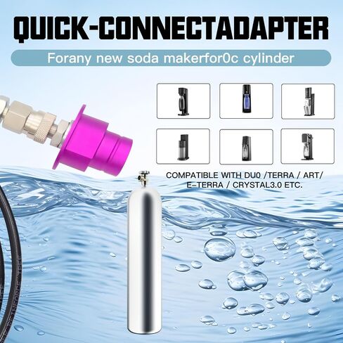 Soda Maker Co2 Adapter Hose for Direct Connection to 5lb or 10lb Co2 Tanks, Soda Machine Co2 Quick Adapter, Compatible with Duo/Art/Terra/Gaia/AQUA FIZZ Pink Cylinder (60 inch) in Saudi Arabia