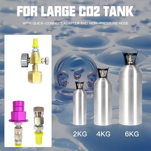 Soda Maker Co2 Adapter Hose for Direct Connection to 5lb or 10lb Co2 Tanks, Soda Machine Co2 Quick Adapter, Compatible with Duo/Art/Terra/Gaia/AQUA FIZZ Pink Cylinder (60 inch) in Saudi Arabia