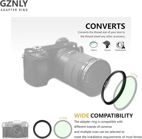 72mm to 58mm Step-up Adapter Rings Filter Adapter Black Metal Step Down Filter Ring Adapter Compatible with All Brand UV CPL ND Camera Lens Filter Stepping Rings (72mm-58mm) in Kuwait