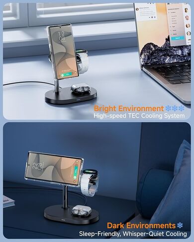 Qi2.2 25W Magnetic Wireless Charging Station for Samsung TEC Active Cooling in Saudi Arabia