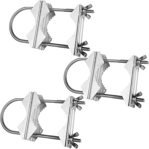 Double Antenna Mast Clamp Heavy Duty Pole to Pole Mounting Kit V Jaw Block with U-Bolt Mounting Hardware for TV CB Ham Antenna Parasols Flags and Fishing Rods,3 pcs in Kuwait