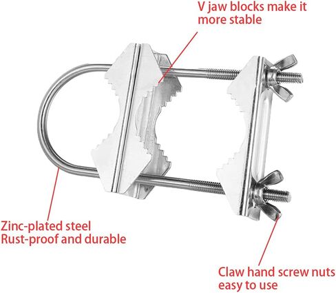 Double Antenna Mast Clamp Heavy Duty Pole to Pole Mounting Kit V Jaw Block with U-Bolt Mounting Hardware for TV CB Ham Antenna Parasols Flags and Fishing Rods,3 pcs in Kuwait