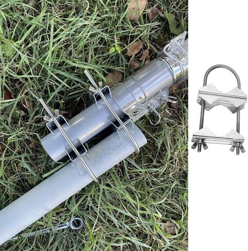 Double Antenna Mast Clamp Heavy Duty Pole to Pole Mounting Kit V Jaw Block with U-Bolt Mounting Hardware for TV CB Ham Antenna Parasols Flags and Fishing Rods,3 pcs in Kuwait