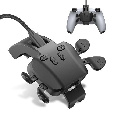 IWGAME Back Paddles for PS-5 Controller, Plug and Play 4 Programmable Back Buttons, Support Turbo/ Remap/Macros/Controller Button Swap Functions, Compatible with PS-5 Console/PC/MAC, 7.2FT Wired USB Cable (Black, 7.2ft Cable) in Kuwait