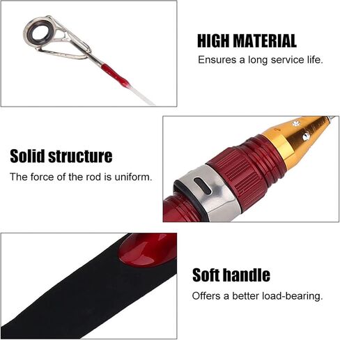 CHICIRIS 50cm Lightweight Mini Fishing Rod, 2 Sections Detachable Fiber Glass Pole with Metal Guide Rings, for Winter Ice Solid Fishing Shrimp in Saudi Arabia