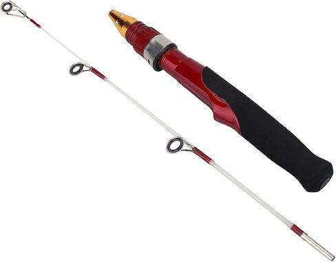 CHICIRIS 50cm Lightweight Mini Fishing Rod, 2 Sections Detachable Fiber Glass Pole with Metal Guide Rings, for Winter Ice Solid Fishing Shrimp in Saudi Arabia