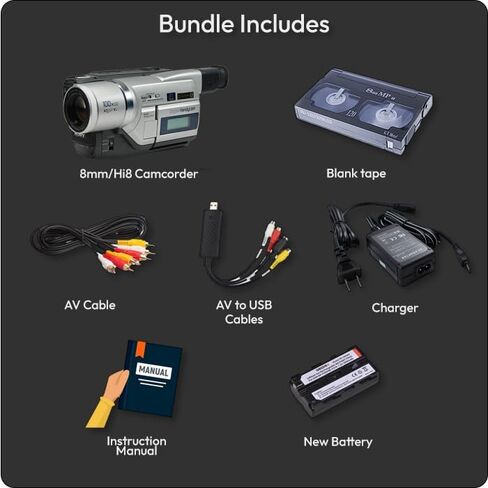 8mm Digital8 Hi8 Tape Player Nightshot CCD Handycam Camcorder w/Blank Tape, USB (USB) in Saudi Arabia