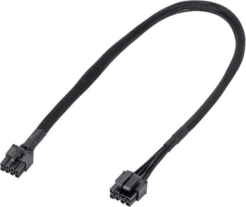 2 حزمة من كابلات الطاقة PCIE لـ Corsair و Thermaltake و Rosewill Photon: 65 سم، 8 دبابيس إلى 6 + 2 دبوس، محول كابل GPU ذكر إلى ذكر مزود بمصدر طاقة معياري ARESGAME، 18AWG، أسود (25.5 بوصة) in Kuwait