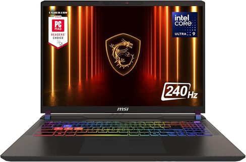 msi Vector 16 HX AI 16" 144Hz FHD+ Gaming Laptop: Intel Core Ultra 7-255HX, NVIDIA Geforce RTX 5070Ti, 16GB DDR5, 512GB NVMe SSD, Thunderbolt 5, Wi-Fi 6E, Win 11 Home: Cosmo Gray A2XWHG-212US in Kuwait
