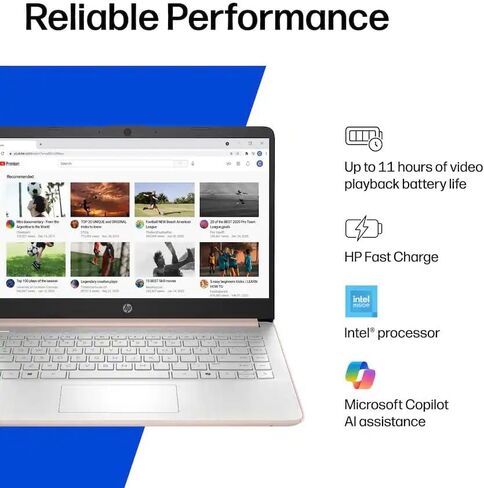 HP 14" Laptop Computer with Microsoft Office 365, 128GB UFS, 4GB RAM, Intel N150 Processor, Windows 11, Home & Office, Pale Rose Gold in Saudi Arabia