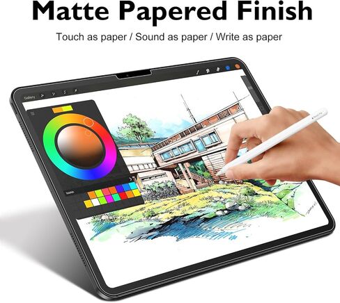 Esanik [2+2 Pack Like Paper Glass Screen Protector for iPad Pro 13 Inch M5/M4 (2025/2024) with Camera Lens Protector & Alignment Frame, 9H Tempered Glass PAPERed Film for Drawing Writing in Kuwait