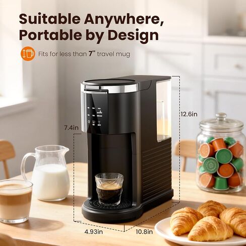 Kismile 2 in 1 Single Serve Coffee Maker, 6-14 Oz Cup,K Cup & Grounds,Black in Saudi Arabia