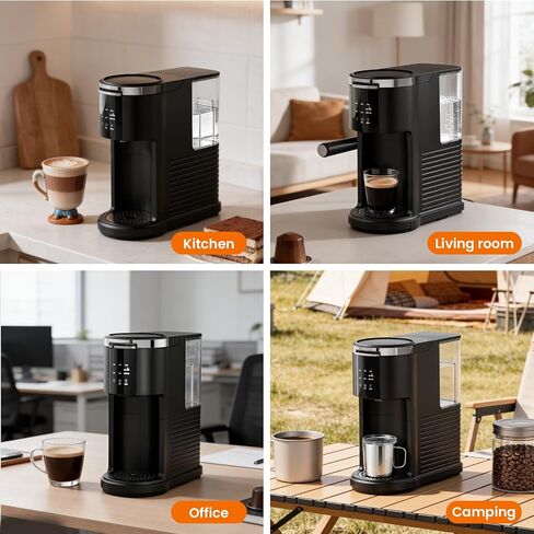 Kismile 2 in 1 Single Serve Coffee Maker, 6-14 Oz Cup,K Cup & Grounds,Black in Saudi Arabia