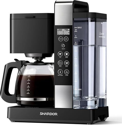 SHARDOR 10-Cup Coffee Maker, Programmable Drip Coffee Machine with 2–10 Cup Setting, Adjustable Keep-Warm Control, Removable 50oz Water Tank, Brew Strength Control & Brew Pause, Black in Kuwait