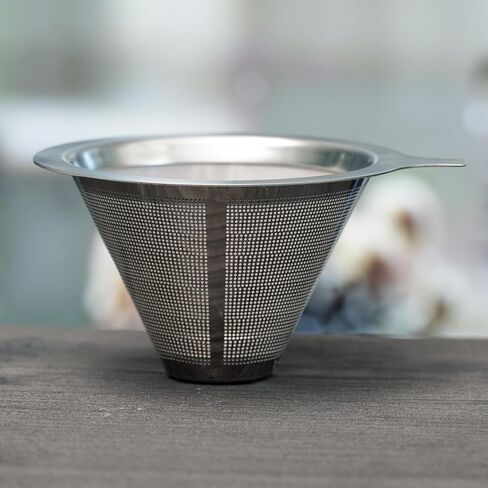 Pour Over Coffee Maker 2 Cup 16oz Borosilicate Glass Carafe with Stainless Steel Reusable Filter, Manual Drip Brewer, Paperless Coffee Pot for Home Kitchen Cafe in Kuwait