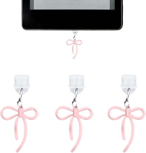 Charms for Kindle, 3 Pcs Bow Dust Plug Charm for Type C E-Reader in Saudi Arabia