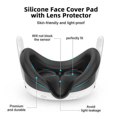 Tyasoleil VR Silicone Case for Meta Quest 3, Design Upgraded Accessories for Quest 3S, Face Cover, Controller Grips, Shell Cover, Lens Cover, Disposable Eye Cover (Black) in Saudi Arabia