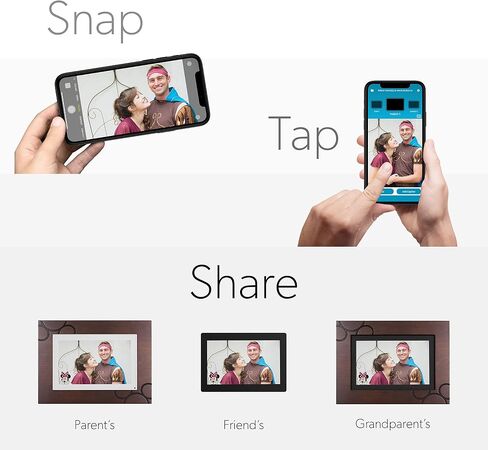إطار الصور الرقمي Disney Classic Mickey Mouse Photoshare مقاس 10 بوصات بتقنية WiFi | أرسل الصورة أو الفيديو من الهاتف إلى إطار الصورة الرقمية مع تطبيق PhotoShare Frame v2 المجاني | التشفير الشامل | خشب الإسبريسو in Kuwait