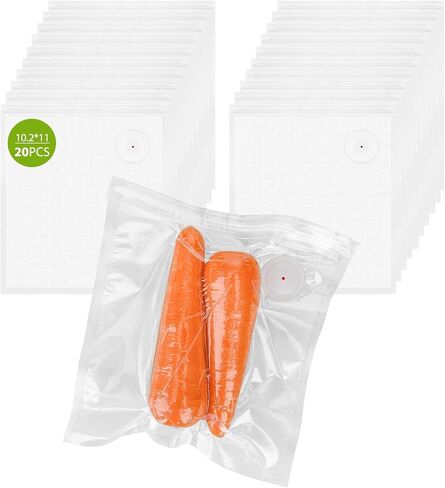 60 PCS Vacuum Sealer Bags for Food, BPA-Free Reusable Vacuum Zipper Bags with Upgraded Air Valve, Sous Vide & Meal Prep Vacuum Storage Bags, Compatible with Handheld & External Vacuum Sealer Machines in Kuwait