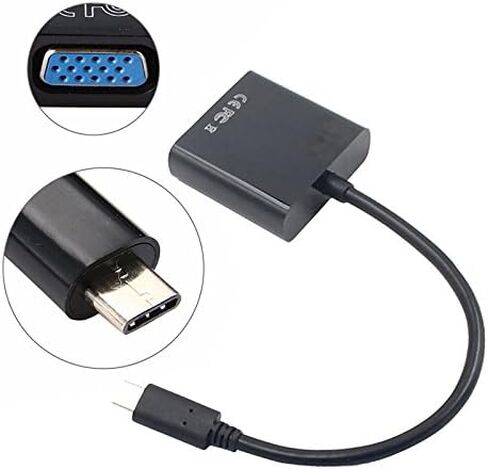 USB-C USB3.1 Type C for Adapter Cable VGA Male to VGA Female Video Transfer Converter 1080P for 12 inch in Saudi Arabia