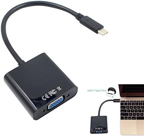 USB-C USB3.1 Type C for Adapter Cable VGA Male to VGA Female Video Transfer Converter 1080P for 12 inch in Saudi Arabia