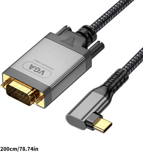 Premium Braided USB C VGA Converter 2Meters for Seamlessly Highly Definition Presentations 1080P USB C to VGA Cable in Kuwait
