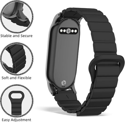 Magnetic Silicone Wristband for Plaud NotePin & NotePin S, Black in Kuwait