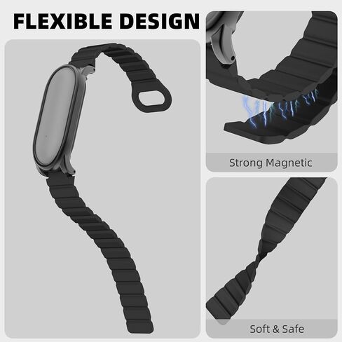 Magnetic Silicone Wristband for Plaud NotePin & NotePin S, Black in Kuwait